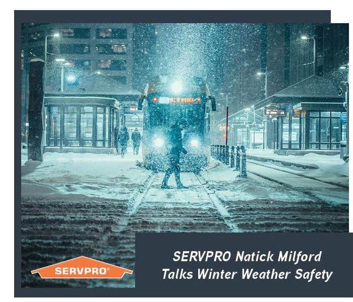 Snow Storm with truck and green box with SERVPRO logo
