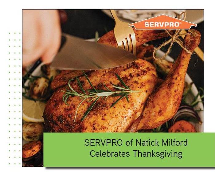 Thanksgiving feast with SERVPRO logo
