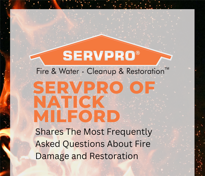 Fire in background with box and SERVPRO logo 