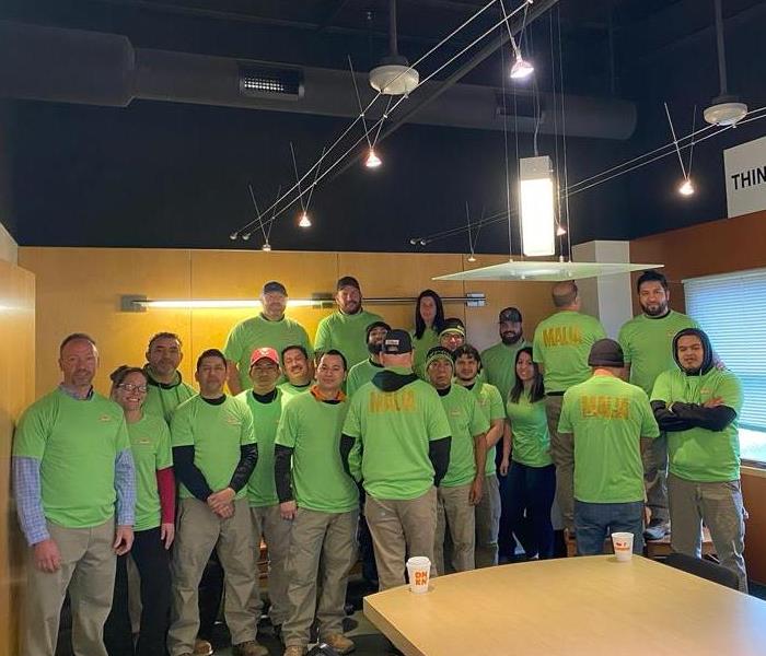 SERVPRO team with green tshirts